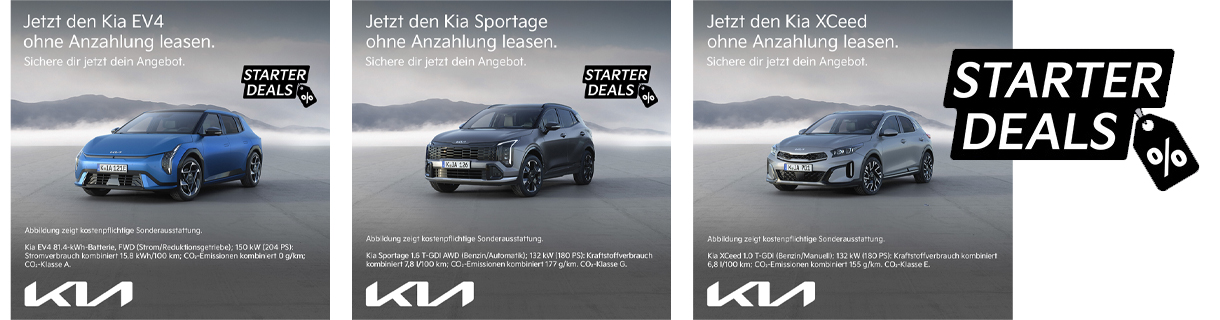 KIA Starter Deals - Ohne Anzahlung leasen!